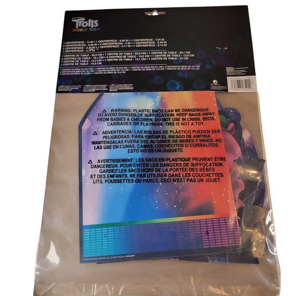 Trolls World Tour Party Decor Set Backdrop, Table Centerpieces, Favor Boxes Lot - Picture 3 of 16